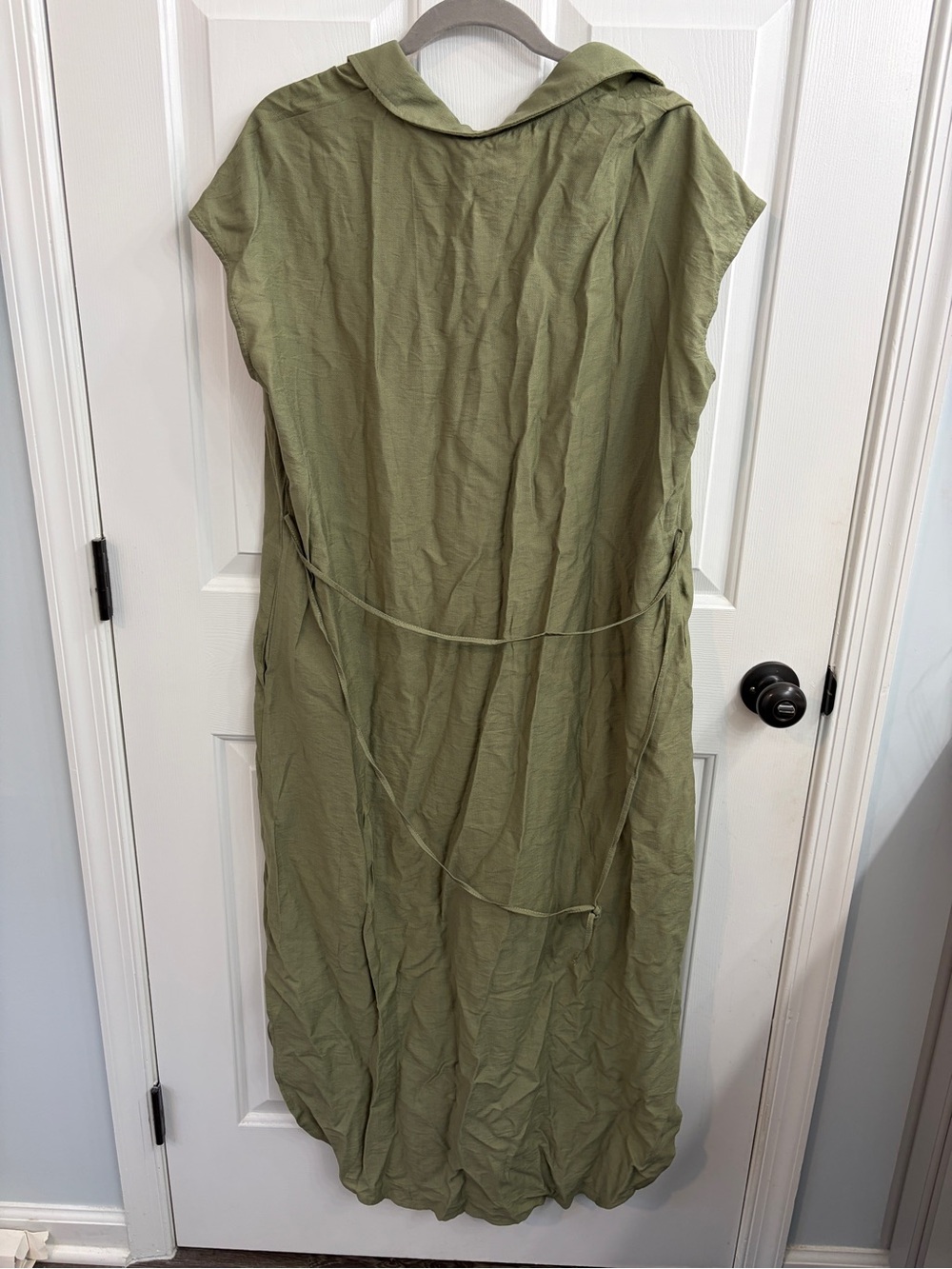Halara Women's Olive Green Button-Front Shirt Dress - Picture 3 of 6